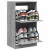 Shoe Cabinet with 2 Flip-Drawers - Grey Sonoma - 60x42x108 cm