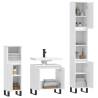 3 Piece Bathroom Furniture Set - Modern White Engineered Wood