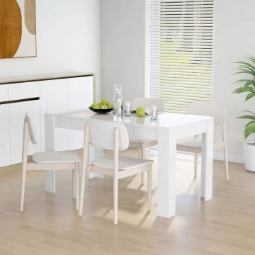 High Gloss White Dining Table - 140x74.5 cm | HipoMarket