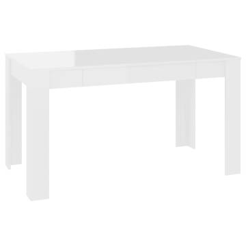 High Gloss White Dining Table - 140x74.5 cm | HipoMarket