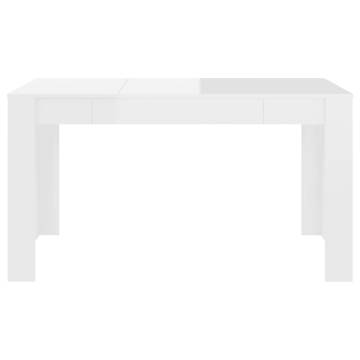 High Gloss White Dining Table - 140x74.5 cm | HipoMarket