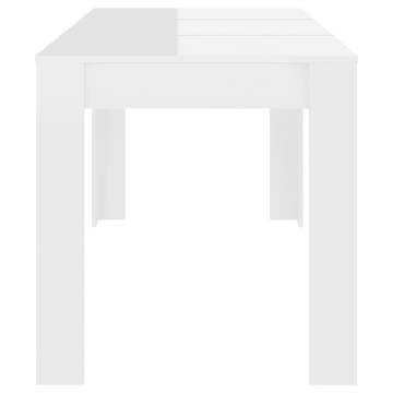 High Gloss White Dining Table - 140x74.5 cm | HipoMarket