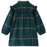 Kids' Dark Green Dress with Ruffles | Long Sleeve Style