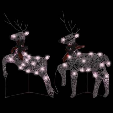 Gold Christmas Reindeers - 40 LED Light Decoration