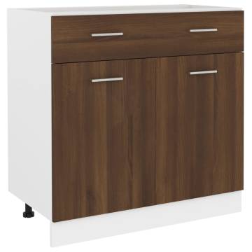 Drawer Bottom Cabinet Brown Oak - 80x46x81.5 cm | Hipo Market