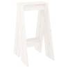 Stools 2 pcs White Solid Pine Wood - 40x40x75 cm