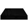 Stylish Floating Wall Shelves - High Gloss Black (2 pcs)