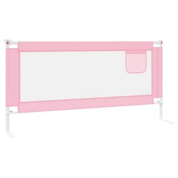 Toddler Safety Bed Rail Pink - 190x25 cm Durable Fabric