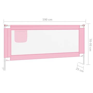 Toddler Safety Bed Rail Pink - 190x25 cm Durable Fabric