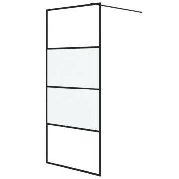 Modern Walk-in Shower Wall Black 90x195 cm - ESG Glass