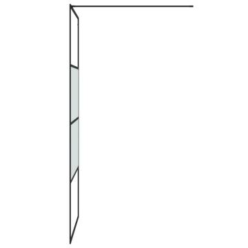 Modern Walk-in Shower Wall Black 90x195 cm - ESG Glass