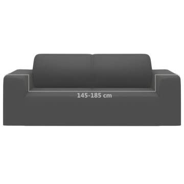 2-Seater Stretch Couch Slipcover - Anthracite Polyester Jersey