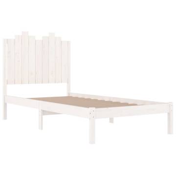 White Solid Wood Bed Frame 100x200 cm - Comfort & Style