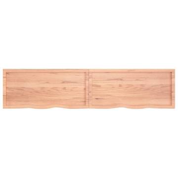 Light Brown Solid Wood Bathroom Countertop - 220x50cm