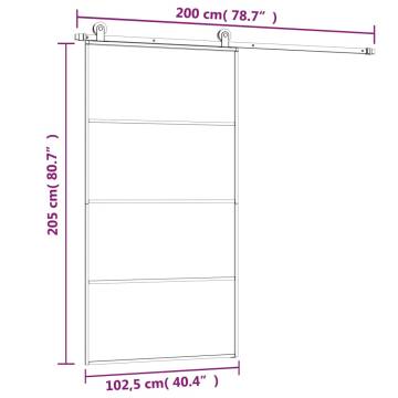 Sliding Door with Hardware Set 102.5x205 cm | Hipomarket