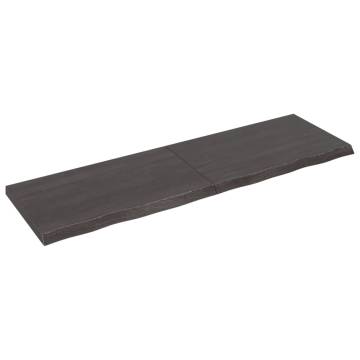 Dark Brown Solid Wood Bathroom Countertop - 200x60cm | HipoMarket