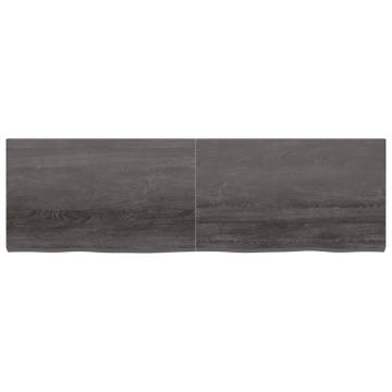 Dark Brown Solid Wood Bathroom Countertop - 200x60cm | HipoMarket