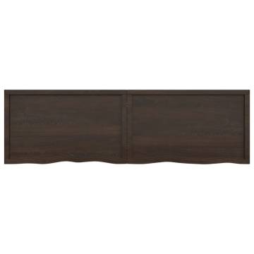 Dark Brown Solid Wood Bathroom Countertop - 200x60cm | HipoMarket