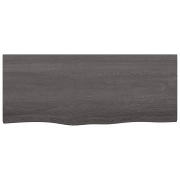 Table Top Dark Brown Solid Oak - 100x40cm | HipoMarket