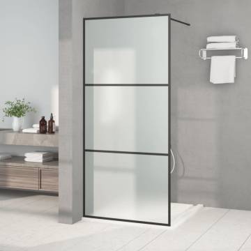 Walk-in Shower Wall Black 90x195 cm - Modern ESG Glass