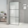 Walk-in Shower Wall Black 90x195 cm Frosted ESG Glass Colour black Size 90 x 195 cm Model frosted 