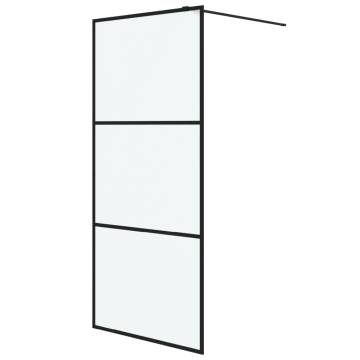 Walk-in Shower Wall Black 90x195 cm - Modern ESG Glass