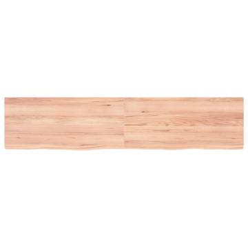 Rustic Wall Shelf in Solid Oak - Light Brown, 180x40 cm