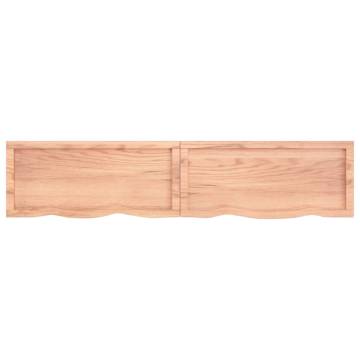 Rustic Wall Shelf in Solid Oak - Light Brown, 180x40 cm