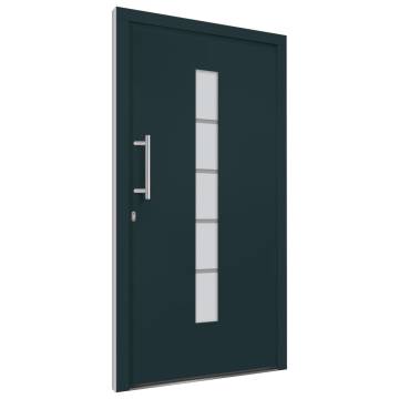 Front Door Aluminium & PVC Anthracite 100x210 cm | HipoMarket