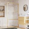 Walk-in Shower Wall with Clear ESG Glass Gold 100x195 cm Colour gold Size 100 x 195 cm Model transparent 