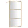 Walk-in Shower Wall with Clear ESG Glass Gold 100x195 cm