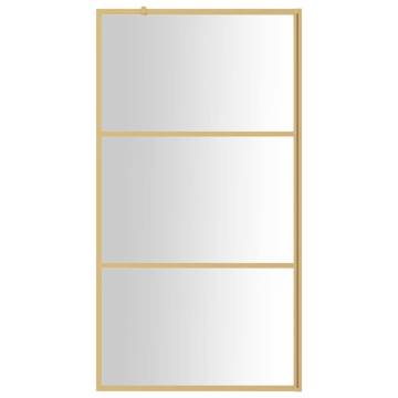 Walk-in Shower Wall with Clear ESG Glass Gold 100x195 cm