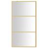 Walk-in Shower Wall with Clear ESG Glass Gold 100x195 cm