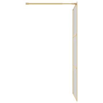 Walk-in Shower Wall with Clear ESG Glass Gold 100x195 cm