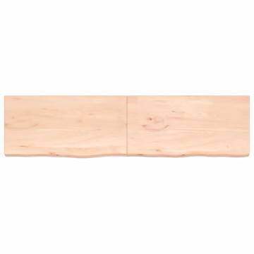 Untreated Solid Wood Bathroom Countertop - 200x50 cm