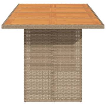 Garden Table with Acacia Wood Top - Beige 190x80 cm