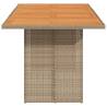 Garden Table with Acacia Wood Top - Beige 190x80 cm