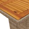 Garden Table with Acacia Wood Top - Beige 190x80 cm