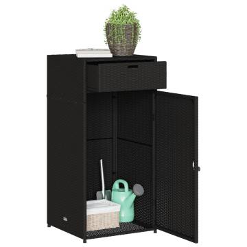 Black Garden Storage Cabinet 55x55x111 cm - Durable & Stylish