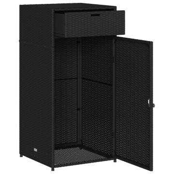 Black Garden Storage Cabinet 55x55x111 cm - Durable & Stylish