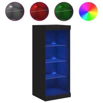 Modern Black Sideboard with LED Lights - 41x37x100 cm