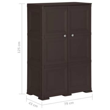 Plastic Cabinet 79x43x125 cm - Wood Design Brown