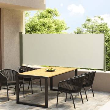 Patio Retractable Side Awning 117x300 cm - Cream | Hipo Market