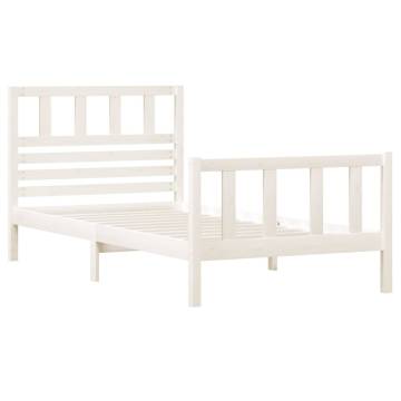 White Solid Wood Bed Frame 90x200 cm | Stylish & Sturdy