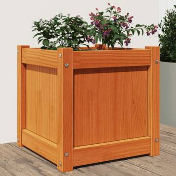 Wax Brown Wooden Garden Planter 40x40x40 cm - HipoMarket