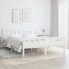 Bed Frame White Solid Wood 135x190 cm Double Colour white Size 135 x 190 cm 