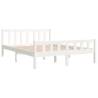 White Solid Wood Double Bed Frame 135x190 cm | HipoMarket