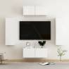 4 Piece TV Cabinet Set High Gloss White Engineered Wood Colour high gloss white Size 80 x 30 x 30 cm Quantity in Package 4 