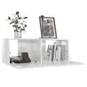 4 Piece High Gloss White TV Cabinet Set | Hipomarket