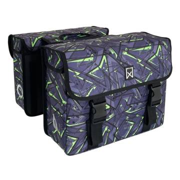 Willex 34L Eco Bicycle Panniers - Green & Purple